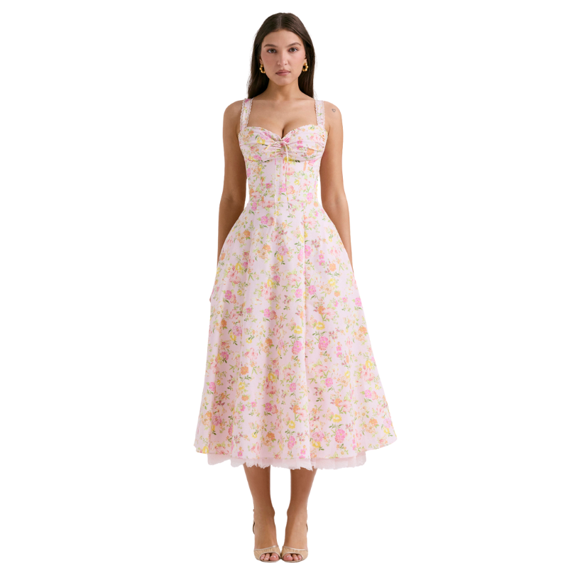 Peony Floral Printed Design Sundress