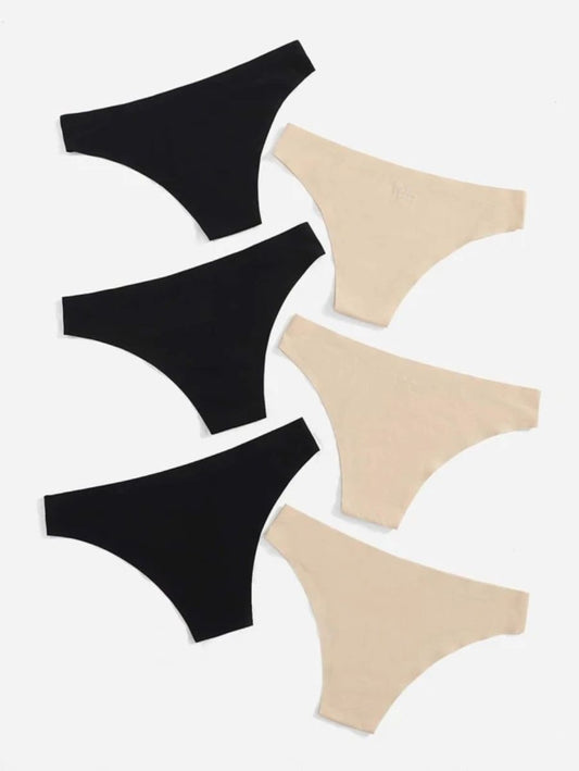 Pack Of 6 Solid Design Panty Set XL