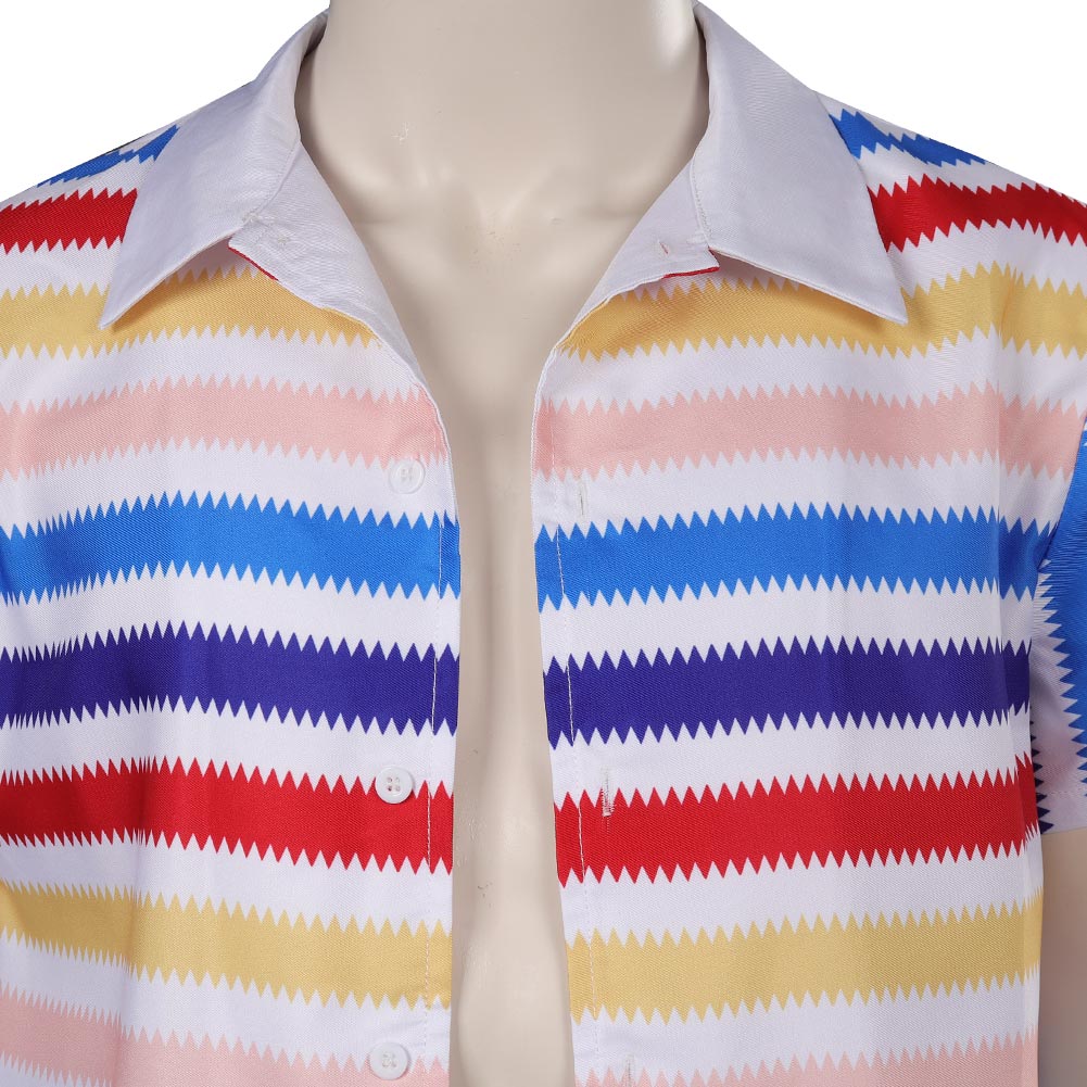 1964 Allan Rainbow Striped Shirt Cosplay Costume