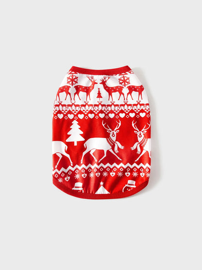 Matching Christmas Pajamas Set For Family With Deer Print