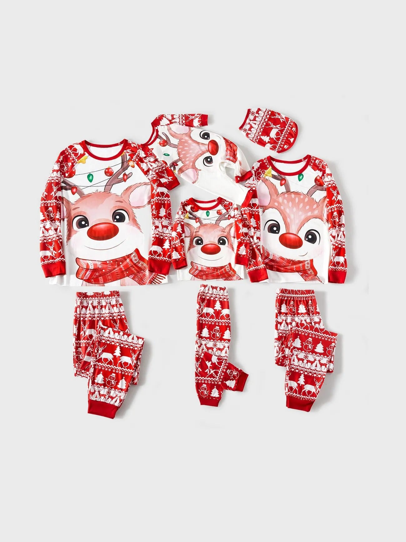 Matching Christmas Pajamas Set For Family With Deer Print Baby 3M