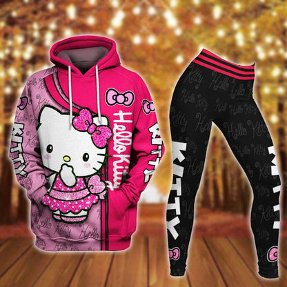 Hello Kitty Design Hoodie And Leggings Set