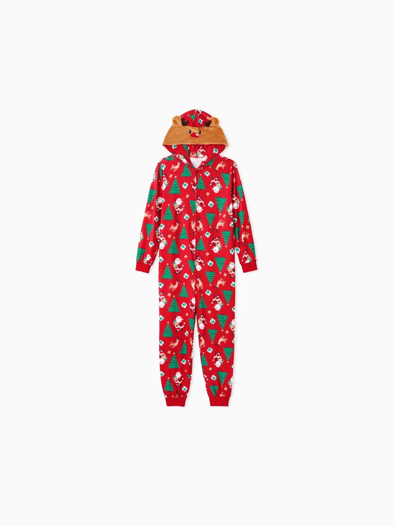 3D Reindeer Hooded Christmas Family Pajama Set Women