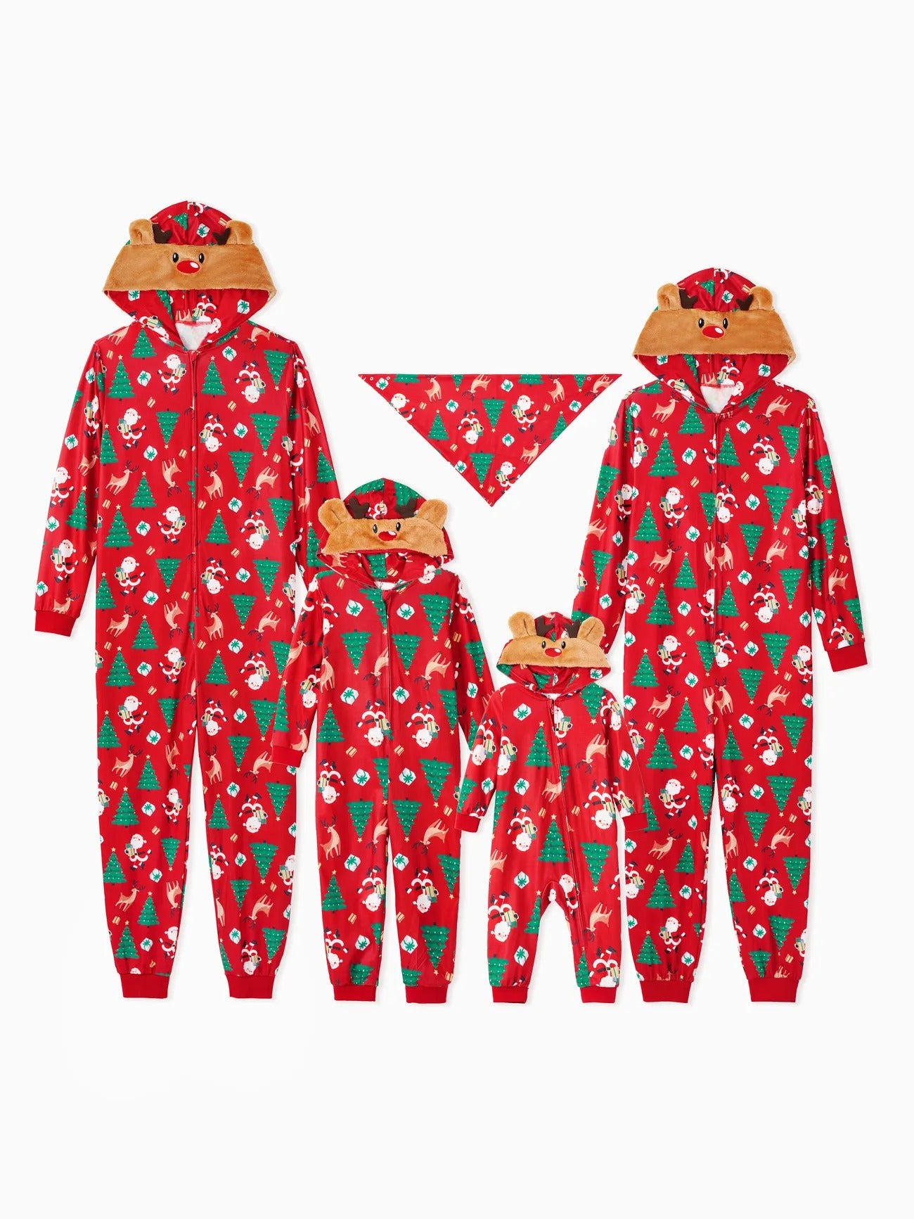 3D Reindeer Hooded Christmas Family Pajama Set Baby 3M