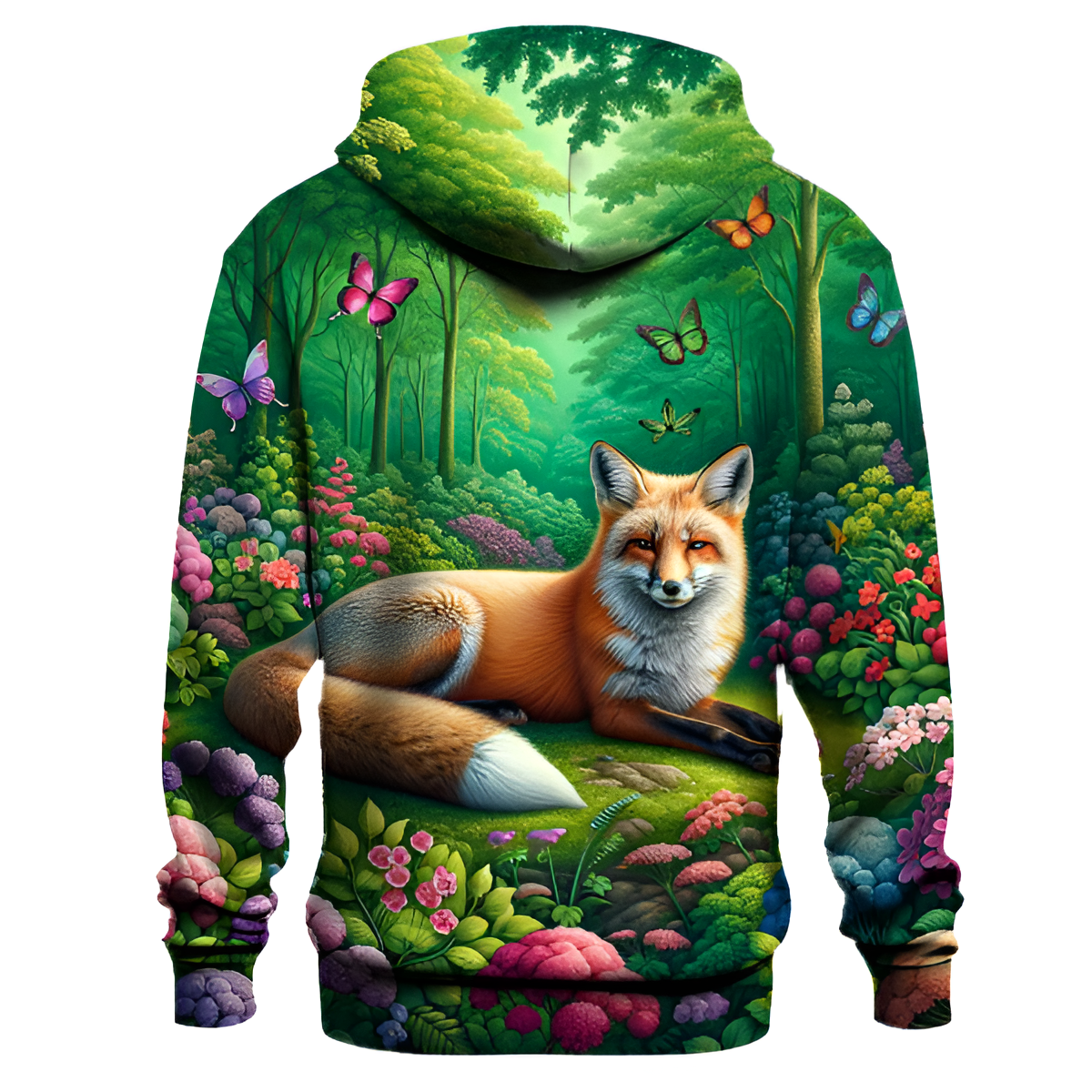 Floral Forest Fox Hoodie