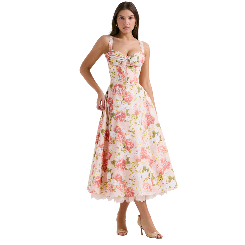 Peony Floral Printed Design Sundress