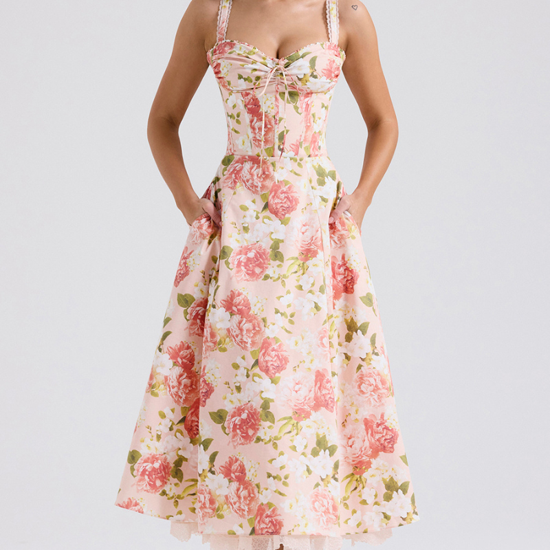 Peony Floral Printed Design Sundress