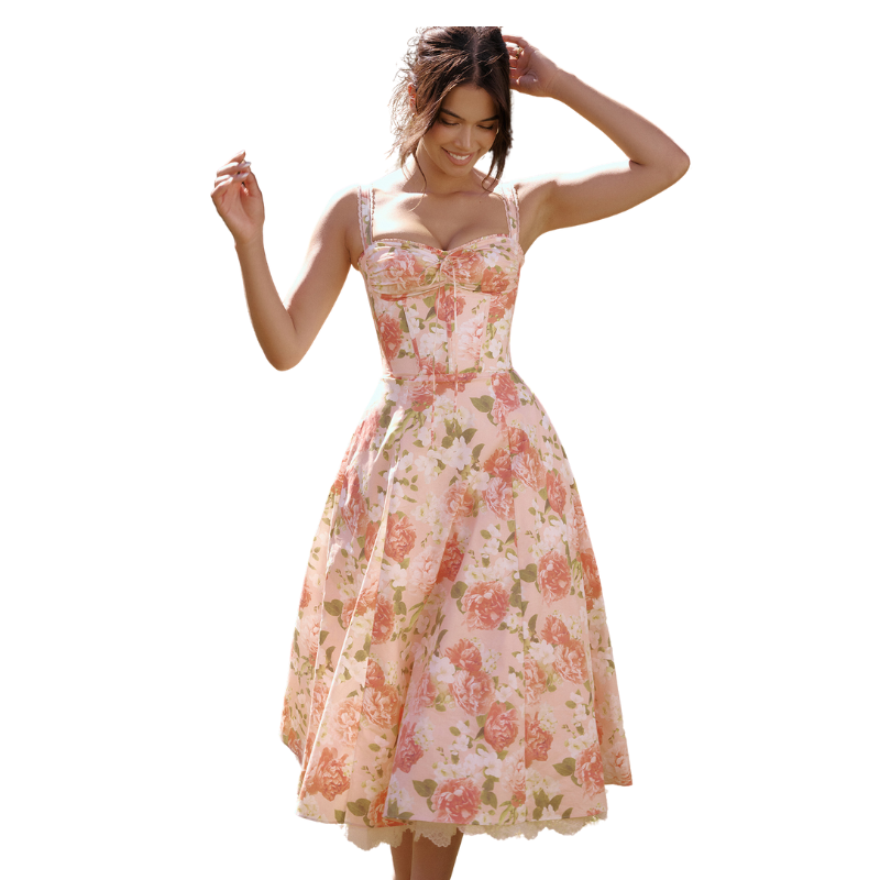 Peony Floral Printed Design Sundress