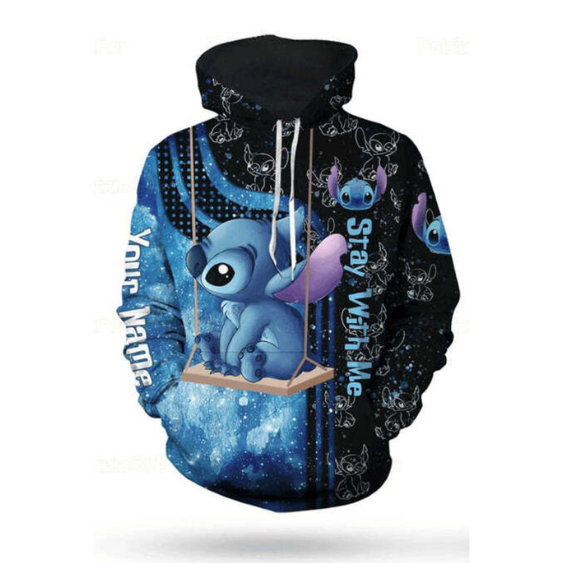 Customizable Stitch Pattern Hoodie And Leggings Set Hoodies