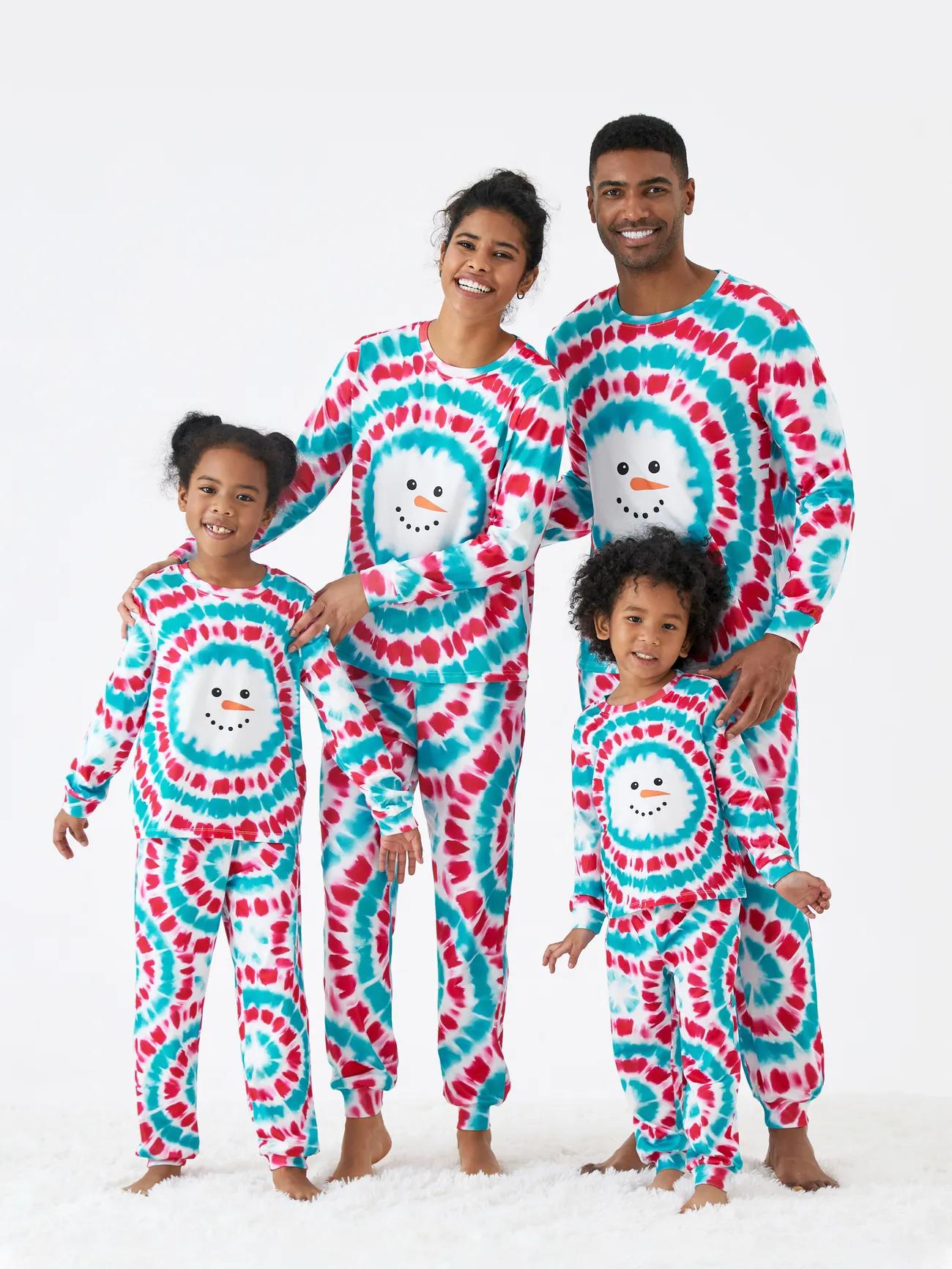 Matching Family Christmas Pajama Set With Snowman Print Baby 3M