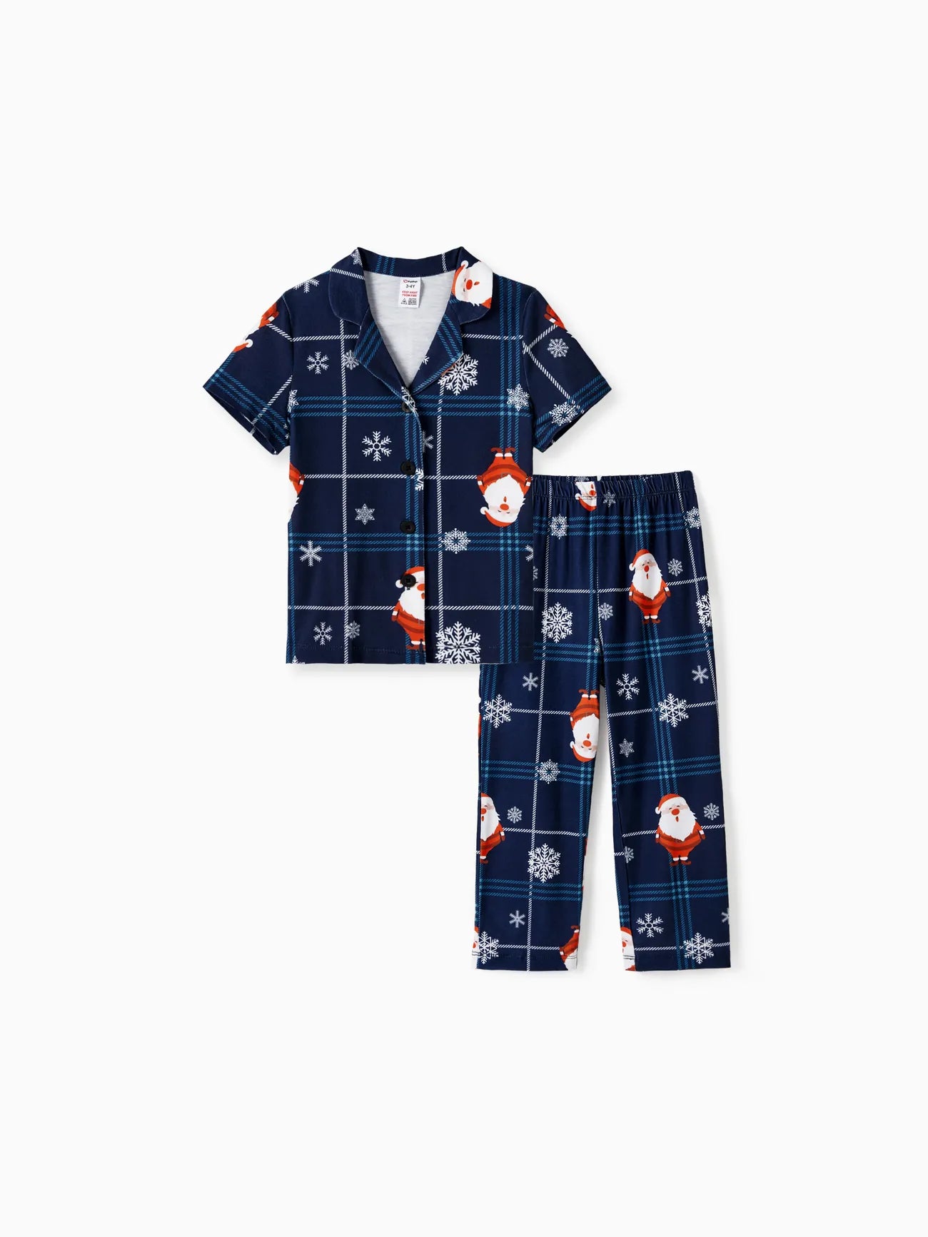 Christmas Family Pajama Set With Santa Print Kids