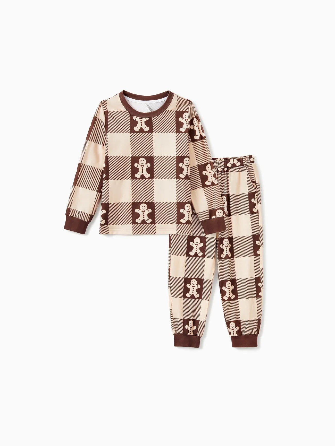 Gingerbread Plaid Family Matching Pajama Set Kids