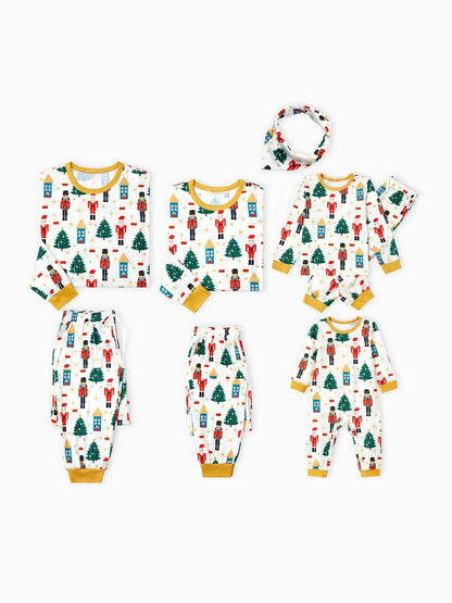 Christmas Family Matching Nutcracker Pattern Printed Pajama Set Baby 3M