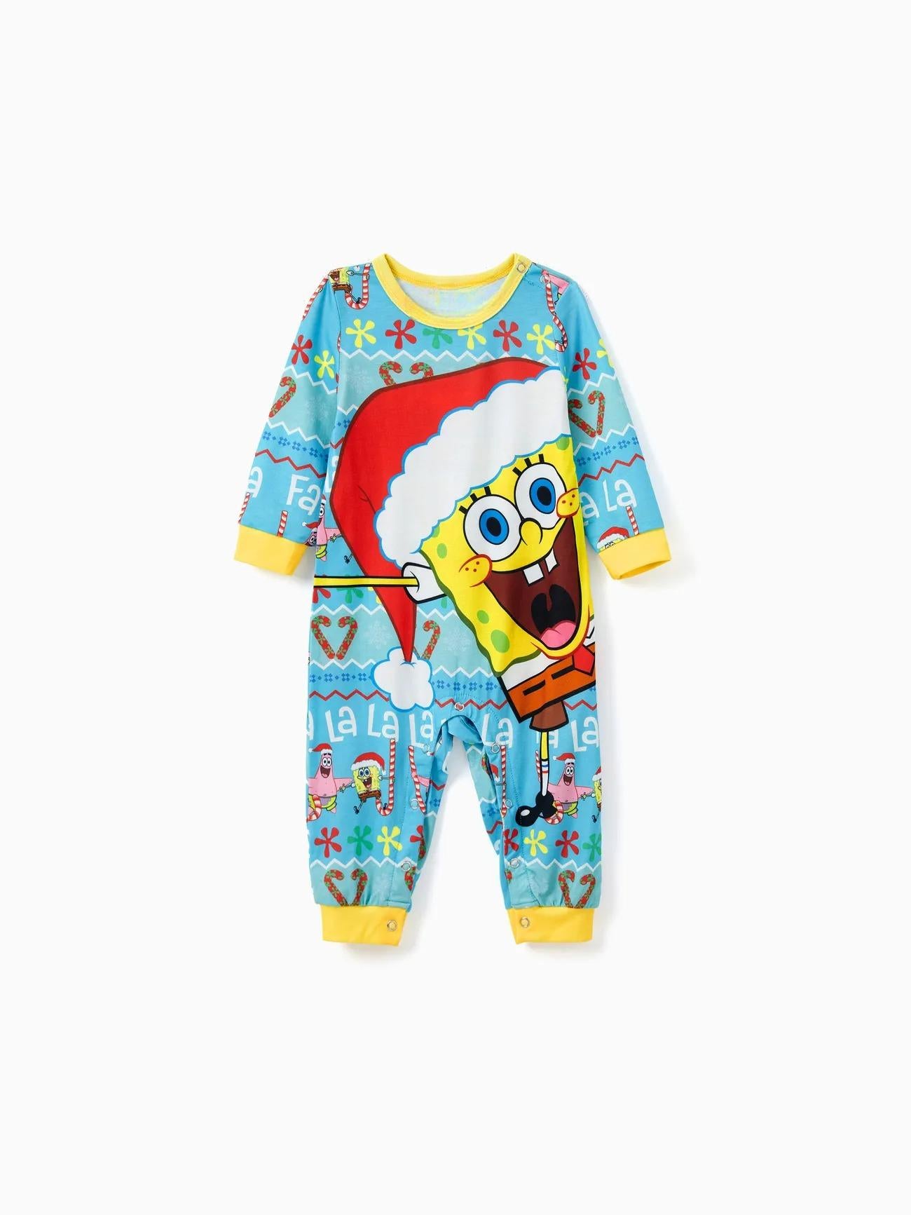 SpongeBob SquarePants Family Matching Christmas Print Pajama Set