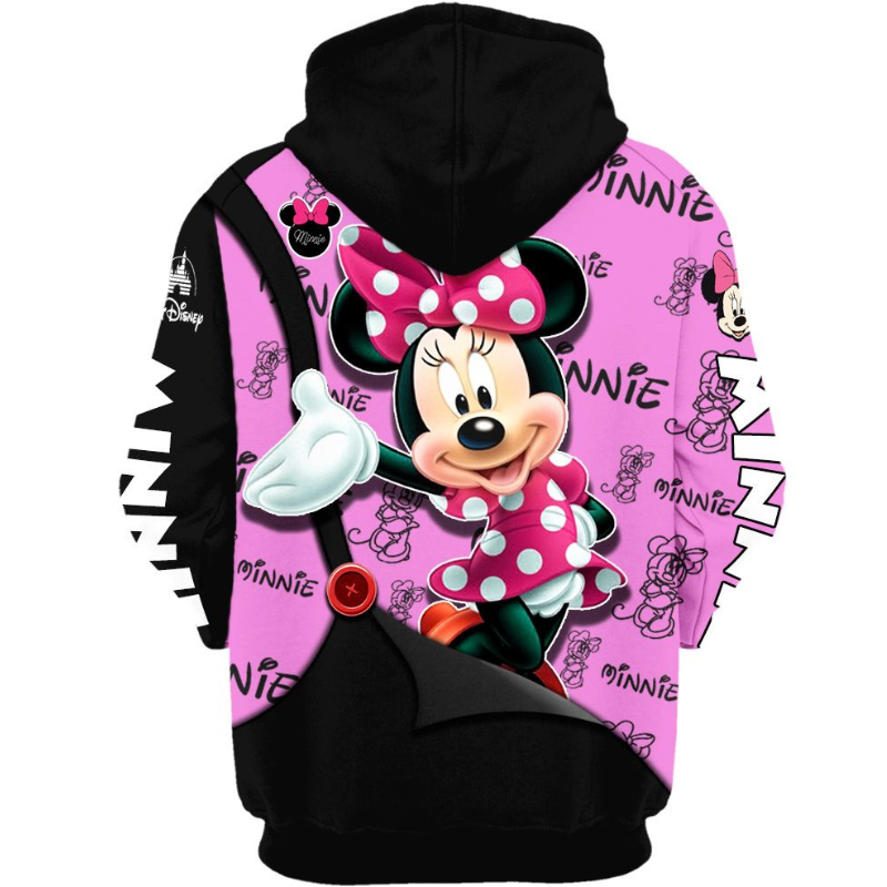 Minnie Mouse Text Print Hoodie And Leggings Set