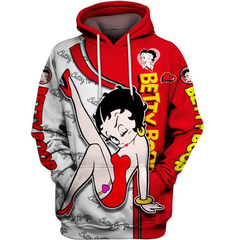 Betty Boop Pattern Hoodie And Leggings Set Hoodies