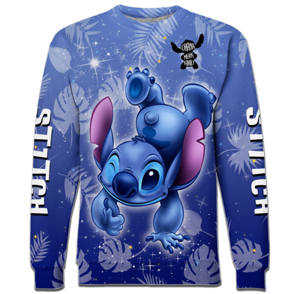 Stitch Ohana Castle Glitter Hoodie And Leggings Combo Sweatshirt