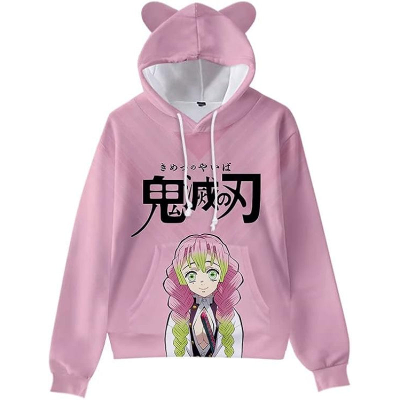 Anime Printed Comfy Sweatshirts Pink