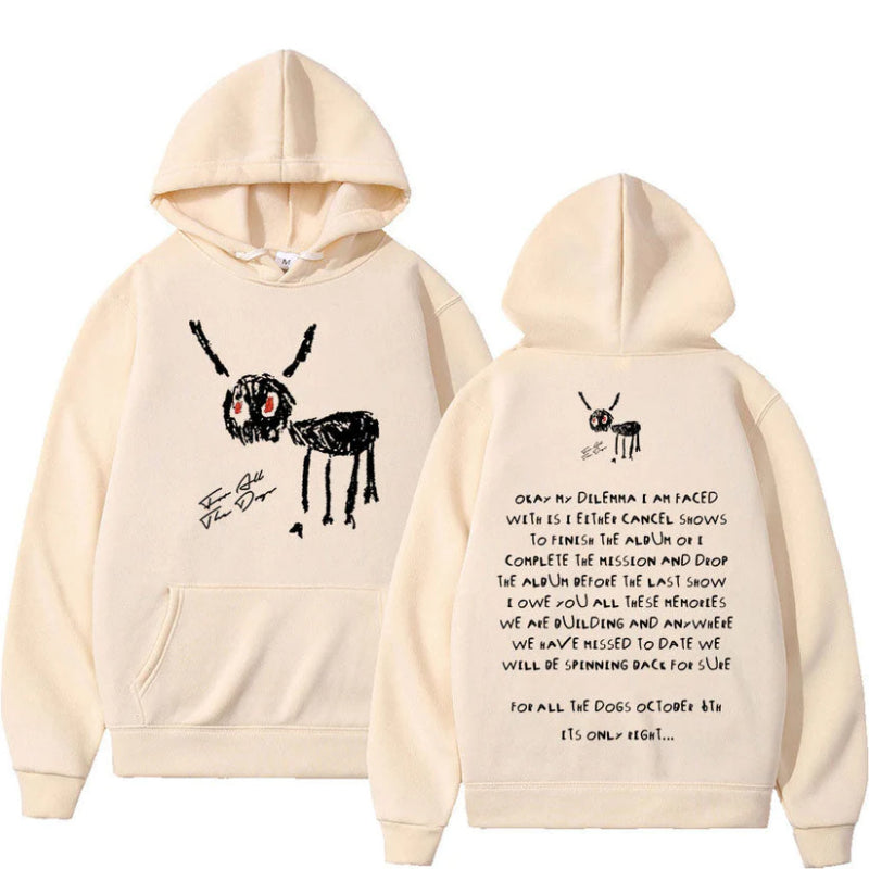 Graphic Hoodie with Artistic Dog Print