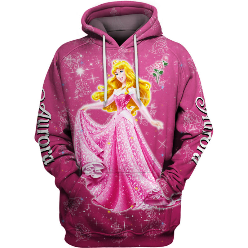 Aurora Princess Castle Glitter Pattern Hoodie And Sweatshirt Hoodie