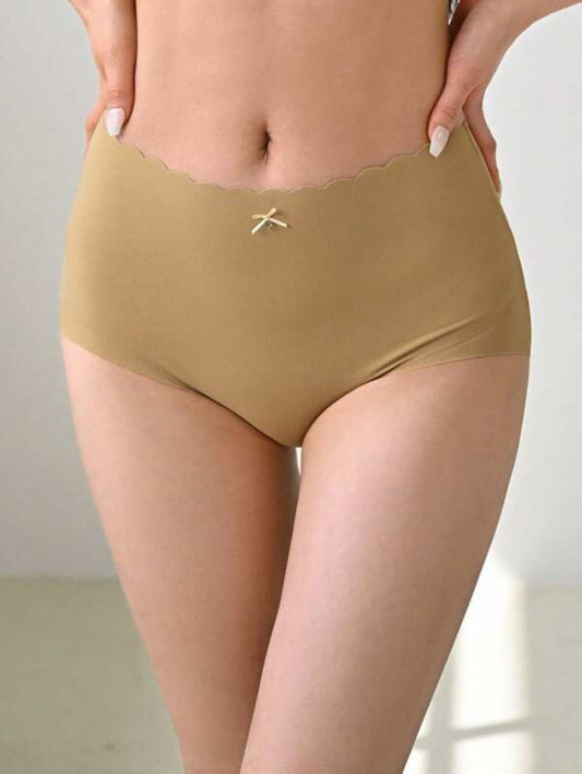 Bow Decor Scallop Trim Panty XL