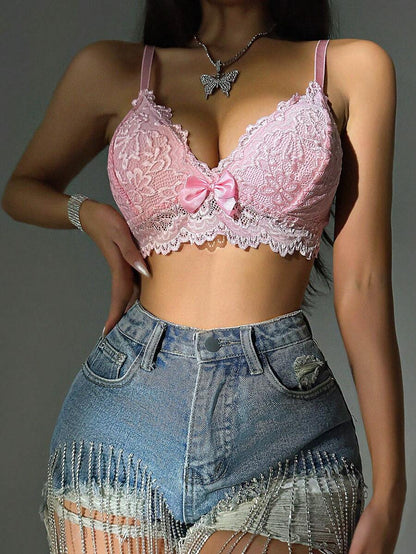 Butterfly Embroidery Mesh Bralette