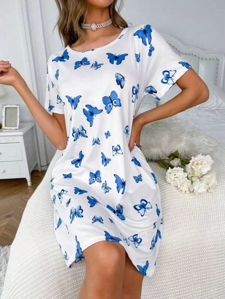 Butterfly Print Nightdress