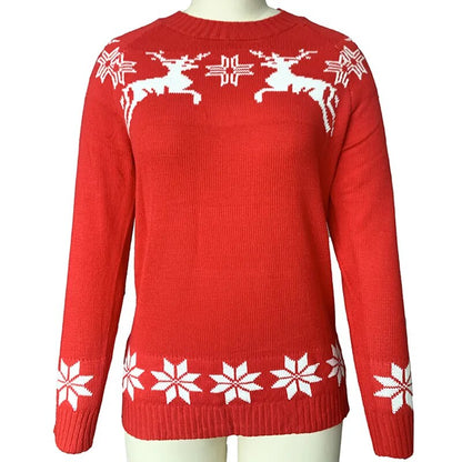 Reindeer Print Sweater Red