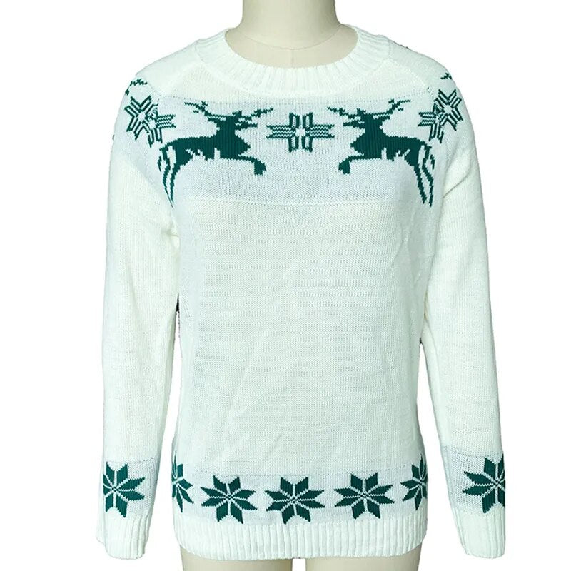 Reindeer Print Sweater Green