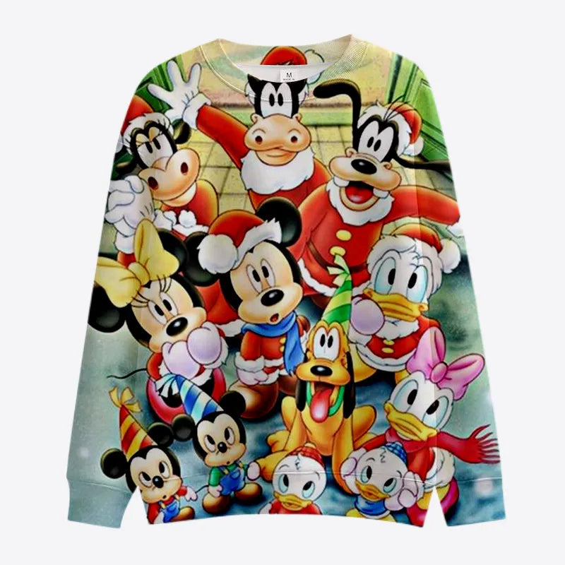Christmas Pattern Mickey And Minnie Sweatshirt