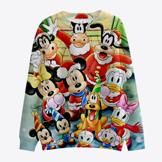 Christmas Pattern Mickey And Minnie Sweatshirt