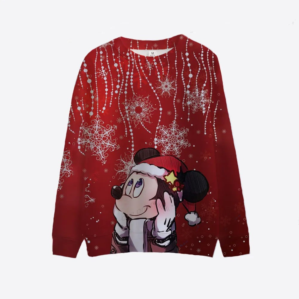 Christmas Themed Mickey And Minnie Sweatshirt Style 3