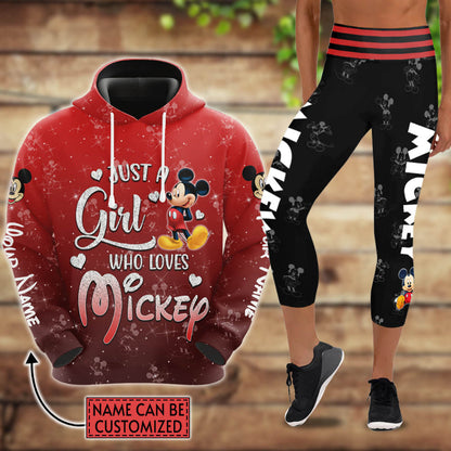 Custom Mickey Mouse Hoodie And Capris Leggings Set Hoodie And Leggings Set