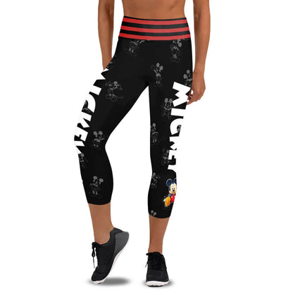 Custom Mickey Mouse Hoodie And Capris Leggings Set Leggings