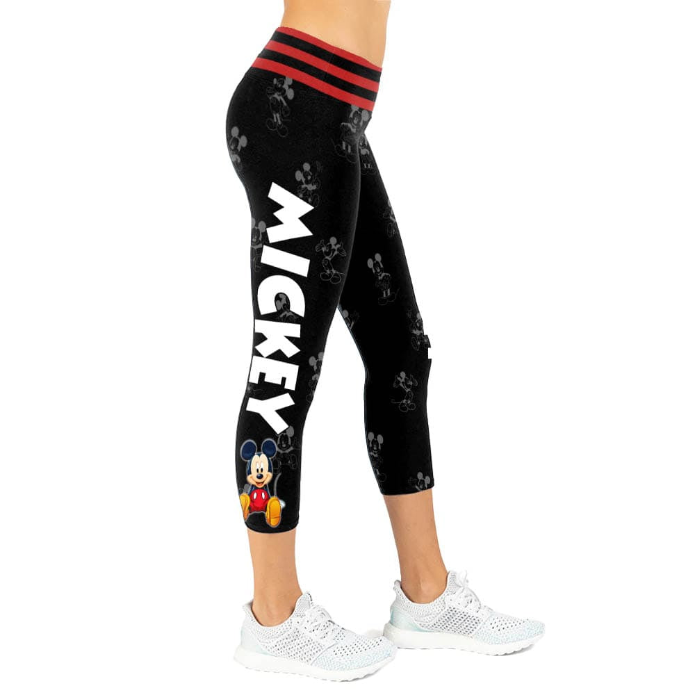 Custom Mickey Mouse Hoodie And Capris Leggings Set