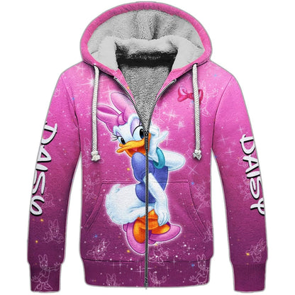 Daisy Duck Princess Castle Activewear Set Fleece Zipper Hoodie