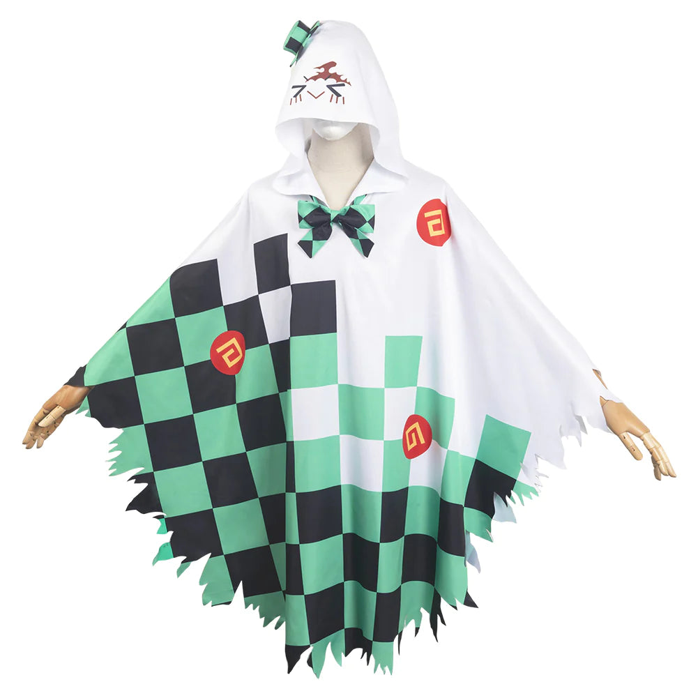 Kamado Tanjirou Ghost Hooded Cloak Halloween Costume XL