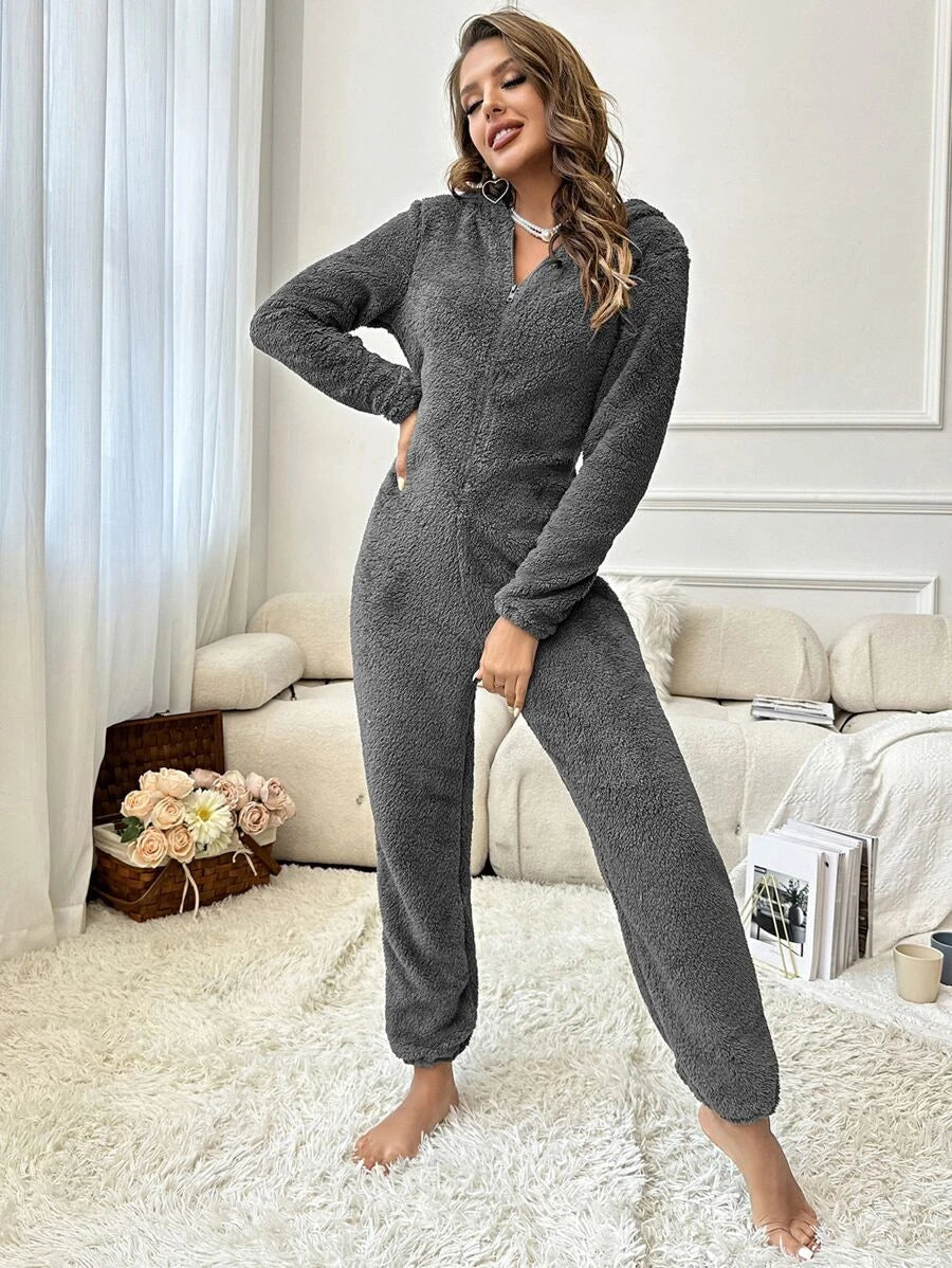 Design Hooded Zipper Sleep Romper