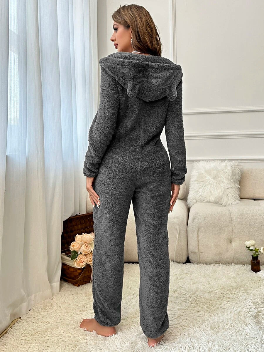 Design Hooded Zipper Sleep Romper