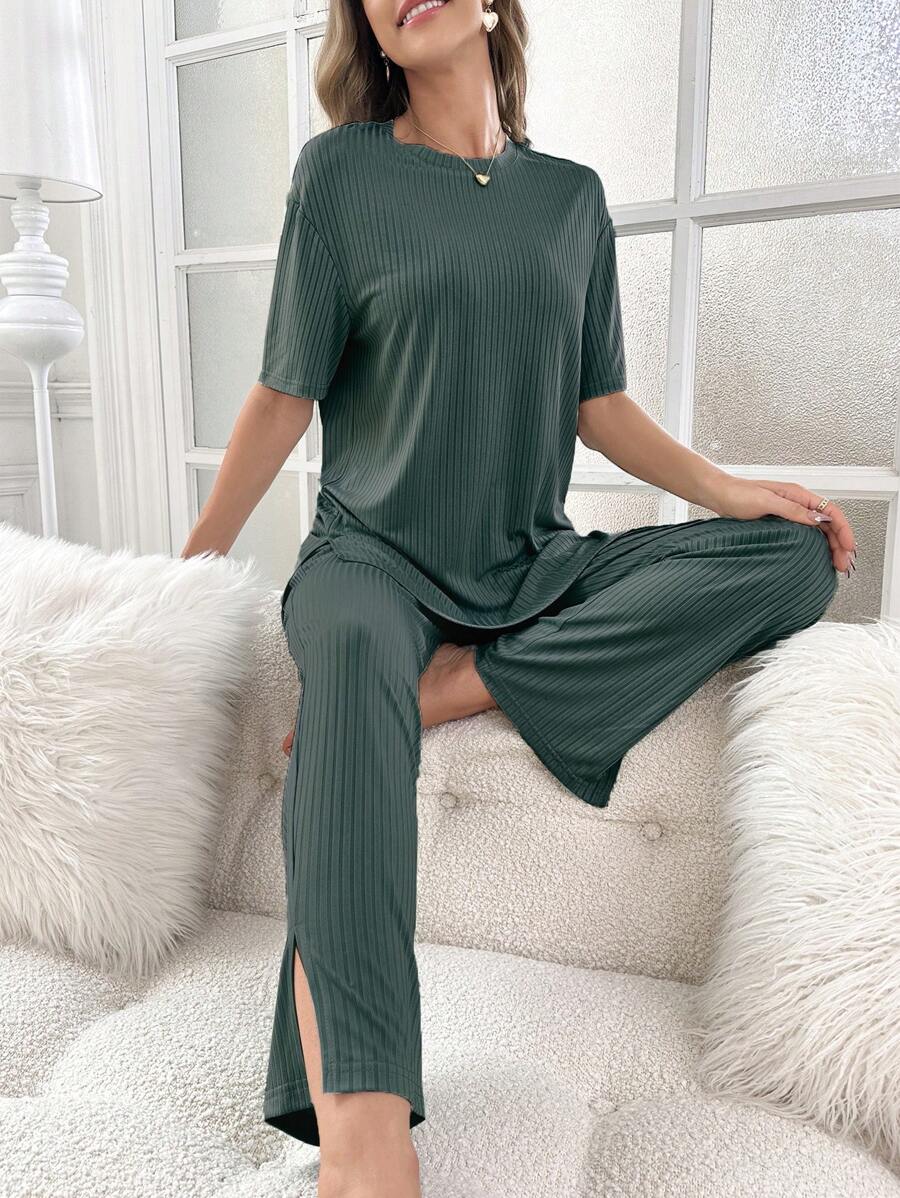 Drop Tee And Pants Lounge Set