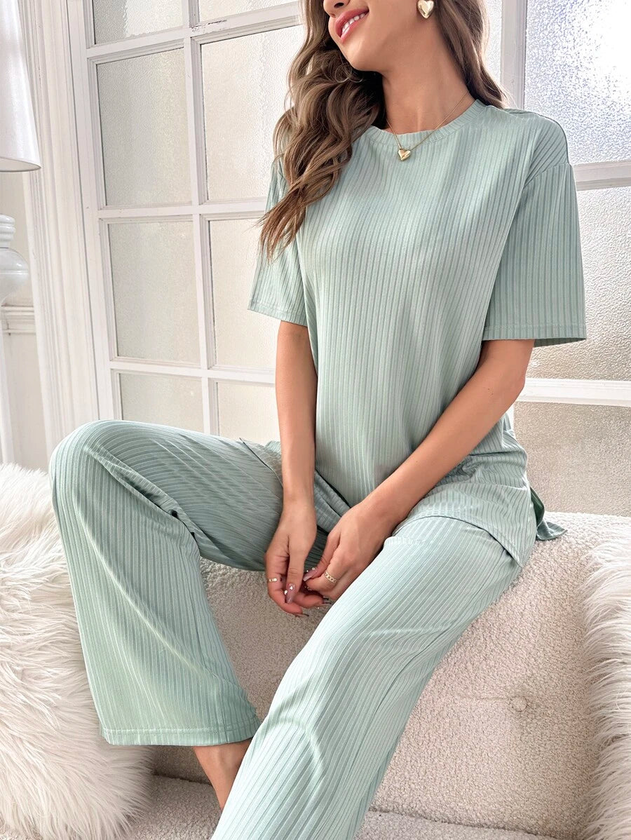 Drop Tee And Pants Lounge Set