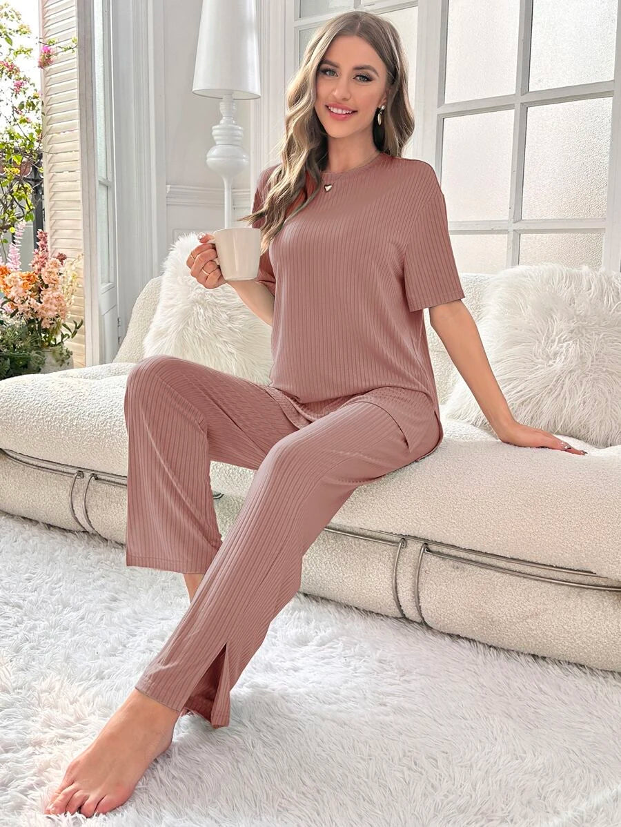 Drop Tee And Pants Lounge Set