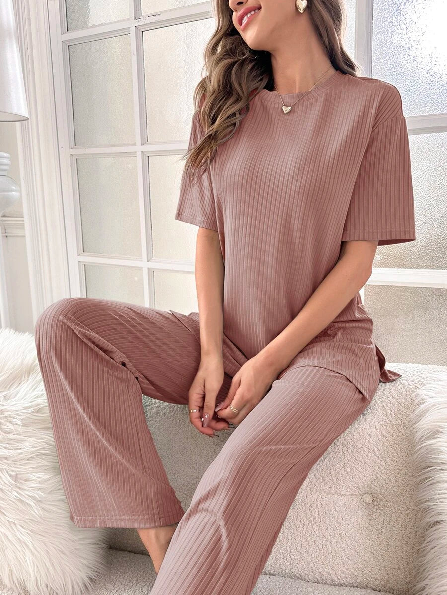 Drop Tee And Pants Lounge Set