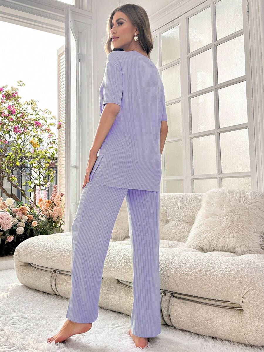 Drop Tee And Pants Lounge Set