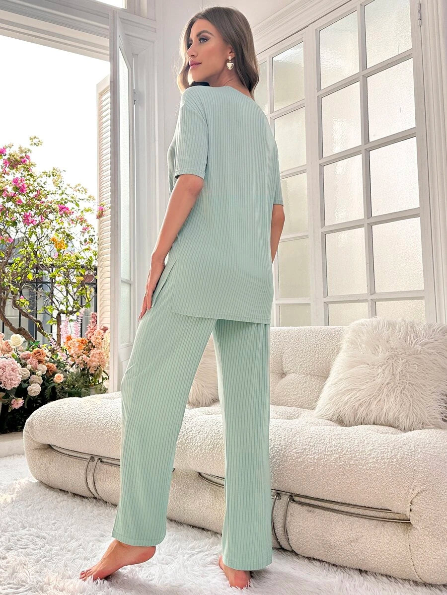 Drop Tee And Pants Lounge Set