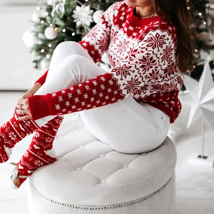 Elegant Christmas Themed Knitted Sweater