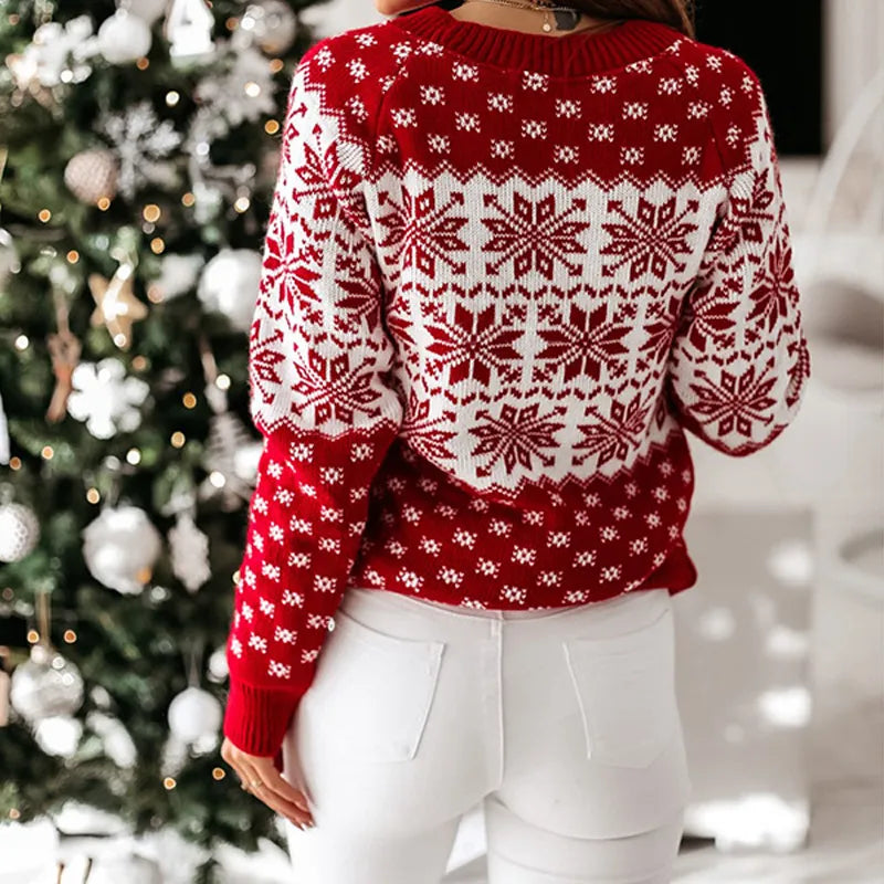 Elegant Christmas Themed Knitted Sweater