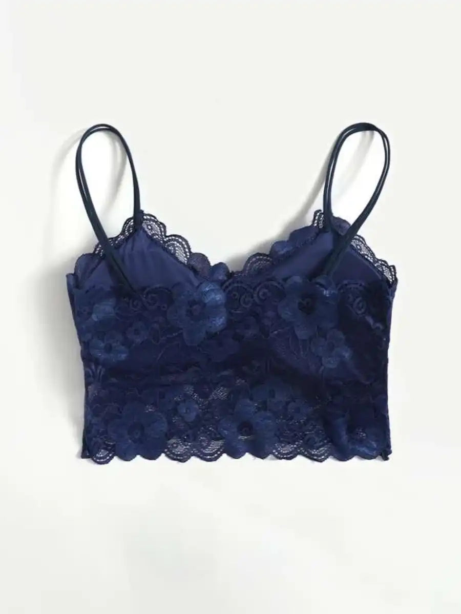 Floral Pattern Lace Bralette