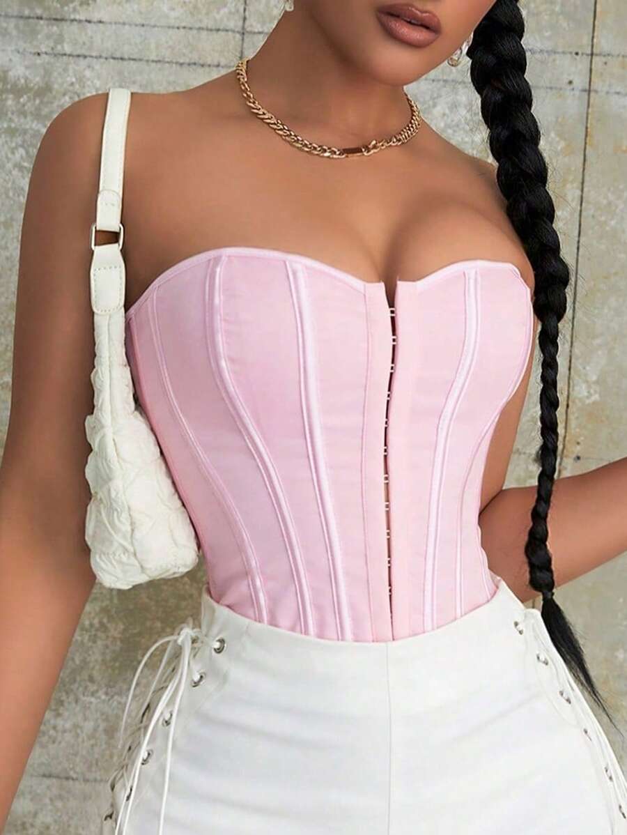 Front Lace Up Corset Shapewear Top