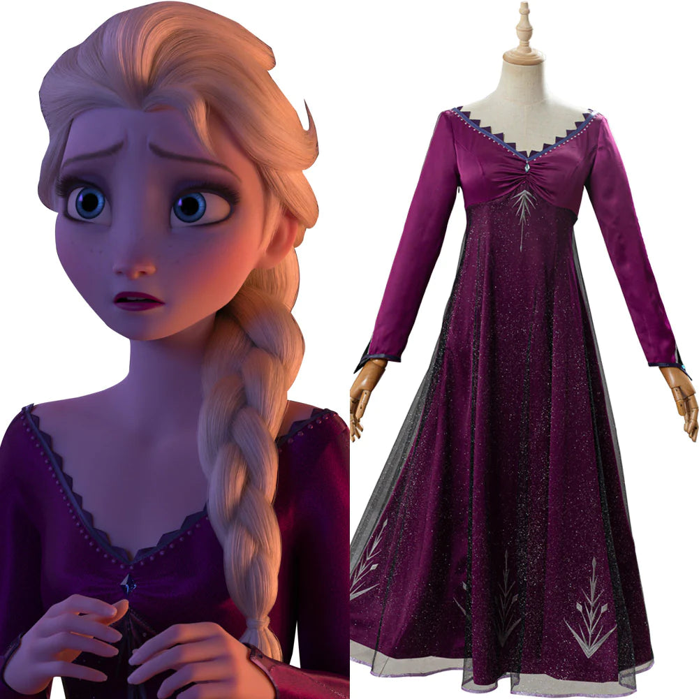 Frozen 2 Elsa Purple Cosplay Costume